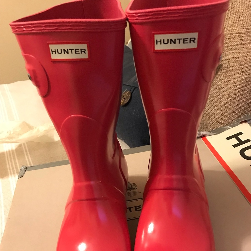 Size 10 Pink Gloss Short Hunter Rain boots